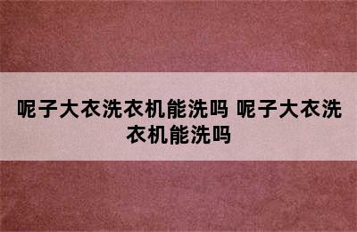 呢子大衣洗衣机能洗吗 呢子大衣洗衣机能洗吗